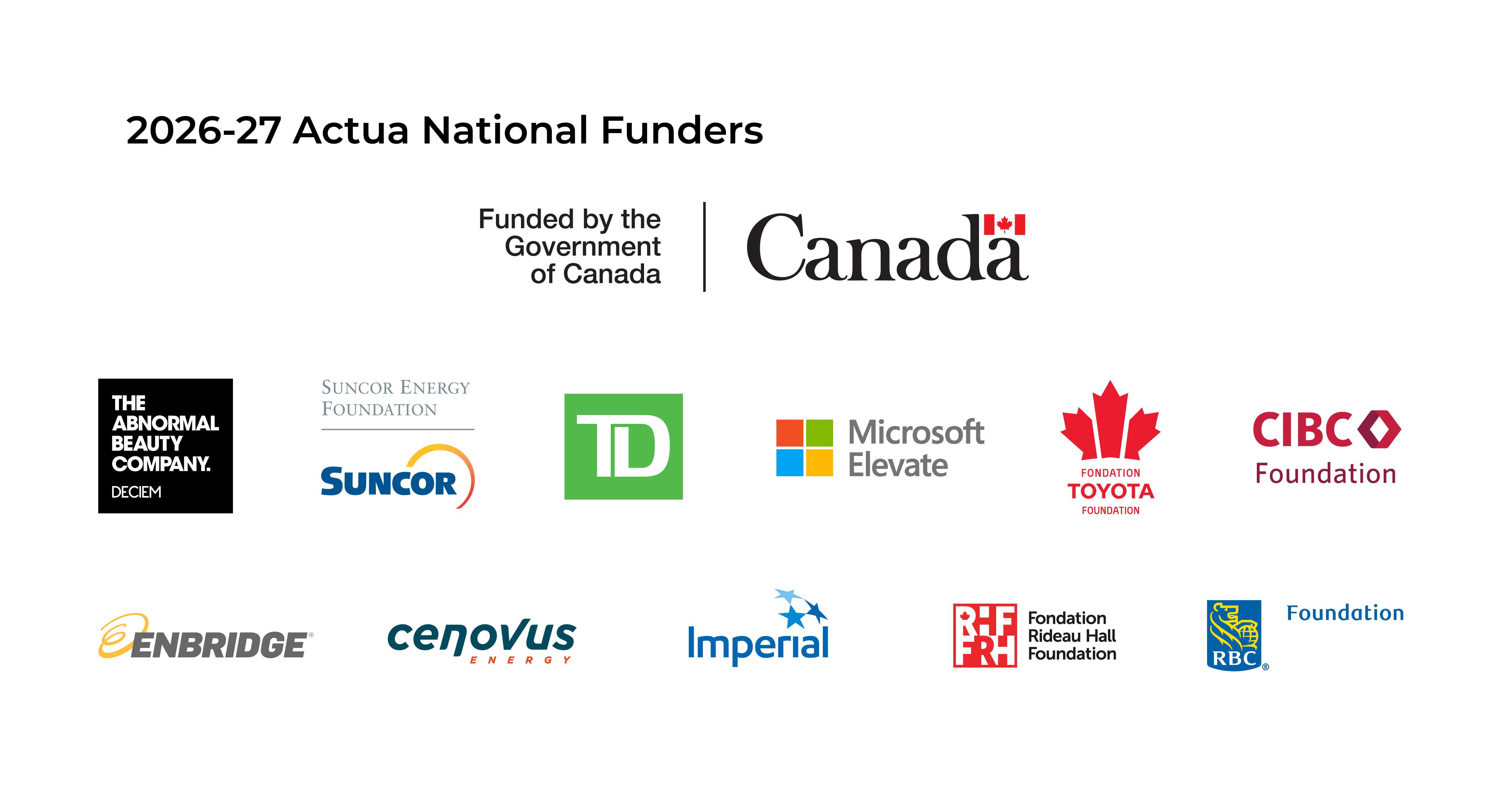 actua 2026 2027 funders block
